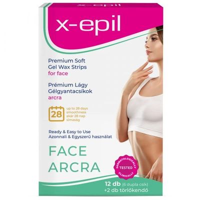 X-epil Premium Soft Sensitive Gel Wax Strips For Face (Premium 12pcs)