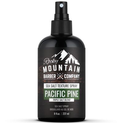Rocky Mountain Barber Company Sea Salt Spray for Men - Adds Volume, Texture and Light Hold for All Hair Types - Triple Salt Blend - 8 oz