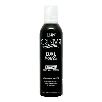 EBIN NEW YORK Curl & Twist Xtreme Curl Volumizing Mousse 12.49oz/354ml | Jojoba & Lavender Oil Infused | Adds Moisture | Vitamin B Strengthens Hair | Anti-Frizz, Smooth Finish