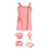 Bath Towel Wrap Set, 5Pcs Bath Towel Wrap Set Hair Drying Towel Headband Princess Hat Strong Water Absorption Wearable Bath Dress, Coral Fleece view 2