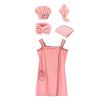 Bath Towel Wrap Set, 5Pcs Bath Towel Wrap Set Hair Drying Towel Headband Princess Hat Strong Water Absorption Wearable Bath Dress, Coral Fleece view 3