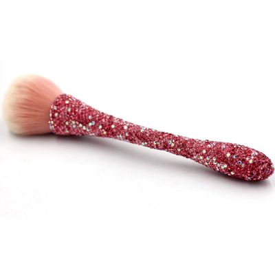 Bestbling Pink Bling Rhinestone Large Mineral Powder Brush - 1 Piece (Synthetic Bristles, Nylon Material, Luxury Design, Perfect For Large Coverage Powder Bronzer Blush Blending Buffing)