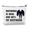 BDPWSS Mothman Makeup Bag Mothman Is Real And Hes My Boyfriend Gift For Cryptozoology Gift Monster Spooky Weird Gift (Moth man) view 1