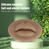 3D Silicone Lips, Semi Permanent Soft Fake Lips with Real Skin Touch Feeling, Reusable Washable Mouth Model for Lip Nail Display, Practical Piercing Practice Tool for Beginners(Brown) view 4