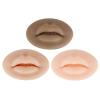 3D Silicone Lips, Semi Permanent Soft Fake Lips with Real Skin Touch Feeling, Reusable Washable Mouth Model for Lip Nail Display, Practical Piercing Practice Tool for Beginners(Dark Skin Color) view 2