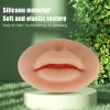 3D Silicone Lips, Semi Permanent Soft Fake Lips with Real Skin Touch Feeling, Reusable Washable Mouth Model for Lip Nail Display, Practical Piercing Practice Tool for Beginners(Dark Skin Color) view 3