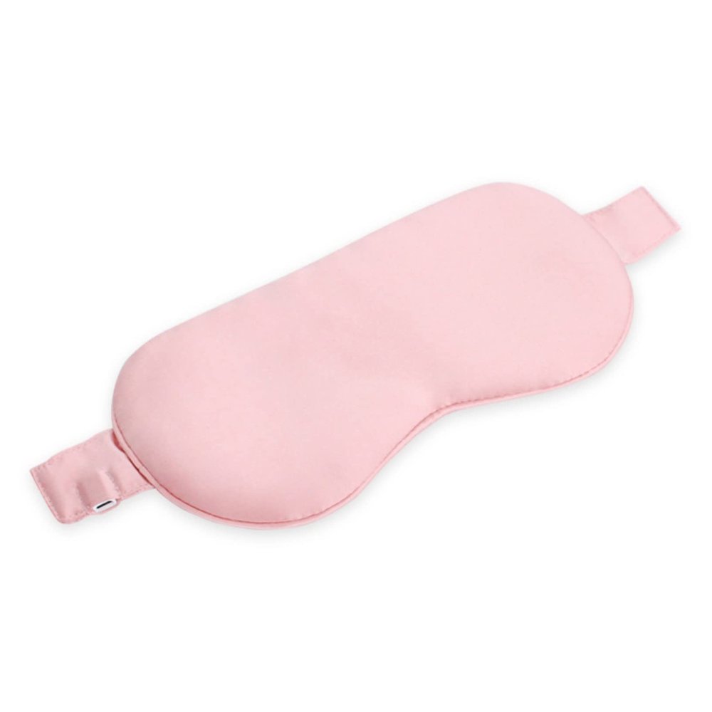 BINOXY Silk Heated Eye Mask,USB Steam Eye Mask with Temperature Control for Dry Eye, Eye Fatigue, Migraines (Color : Pink, Size : 23 * 10.5cm)
