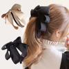Banana Clip Elegant Satin Ribbon Bowknot Banana Clip For Women Girl Sweet Cute Vertical Clip Ponytail Clip Hairpin Headdress Hair Accessories view 2