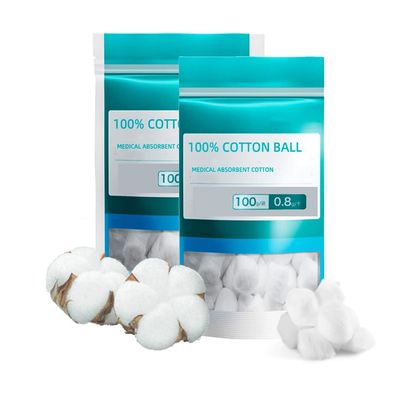 200G Cotton Balls Jumbo Size 0.8g/pcs Medical Degreasing Cotton Balls Soft and Absorbent 100% Natural Cotton Cotton Balls for Sensitive Skin