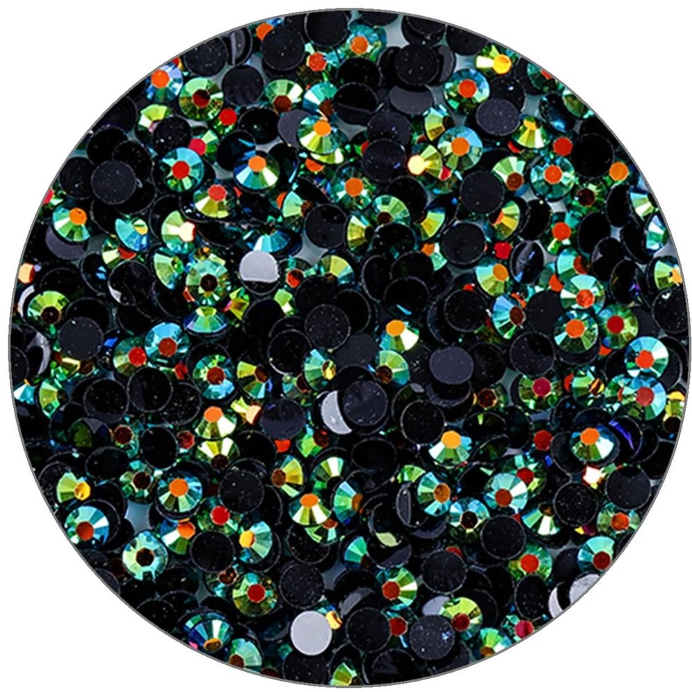 3000 Pieces SS12 3mm Flatback Rhinestones Clear Glasses Round Gems AB Crystals for Nail Art DIY Crafts Clothes Glitter Stones Dark Green