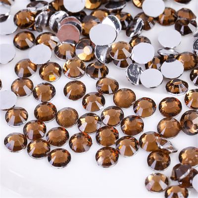 3000 Pieces SS12 3mm Flatback Rhinestones Clear Glass Round Gems Crystals for Nail Art DIY Crafts Clothes Shoes Bags Dark Coffee