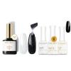 modelones Iridescent Silver Mix Glitter Gel Top Coat & 3 Pcs No Wipe Gel Top and Base Coat view 1