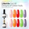 modelones Iridescent Silver Mix Glitter Gel Top Coat & 3 Pcs No Wipe Gel Top and Base Coat view 3