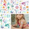 Temporary Tattoos Mermaid for Kids, 80+ Metallic Foil Style Bronzing Fake Tattoos, 4 Sheets Glitter Tattoos, Birthday Party Supplies, Easter Present, Ocean Animal Stickers for Boy and Girls view 2