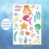 Temporary Tattoos Mermaid for Kids, 80+ Metallic Foil Style Bronzing Fake Tattoos, 4 Sheets Glitter Tattoos, Birthday Party Supplies, Easter Present, Ocean Animal Stickers for Boy and Girls view 3