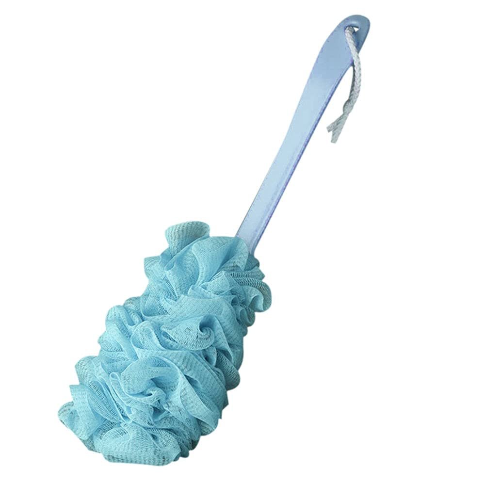 Bath Brush Long Handle Hanging Soft Mesh Back Body Bath Shower Scrubber Brush Sponge Back Brush Spa Scrubber Soap #45 (Color : Blue)
