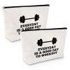 2Pcs Workout Gift for Women Makeup Bag Fitness Trainer Gift Dumbbell Weightlifting Presents Inspirational Keepsake for Bodybuilding Women Friend Christmas Birthday Presents for Her Travel Cosmetic Bag view 1