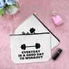 2Pcs Workout Gift for Women Makeup Bag Fitness Trainer Gift Dumbbell Weightlifting Presents Inspirational Keepsake for Bodybuilding Women Friend Christmas Birthday Presents for Her Travel Cosmetic Bag view 3