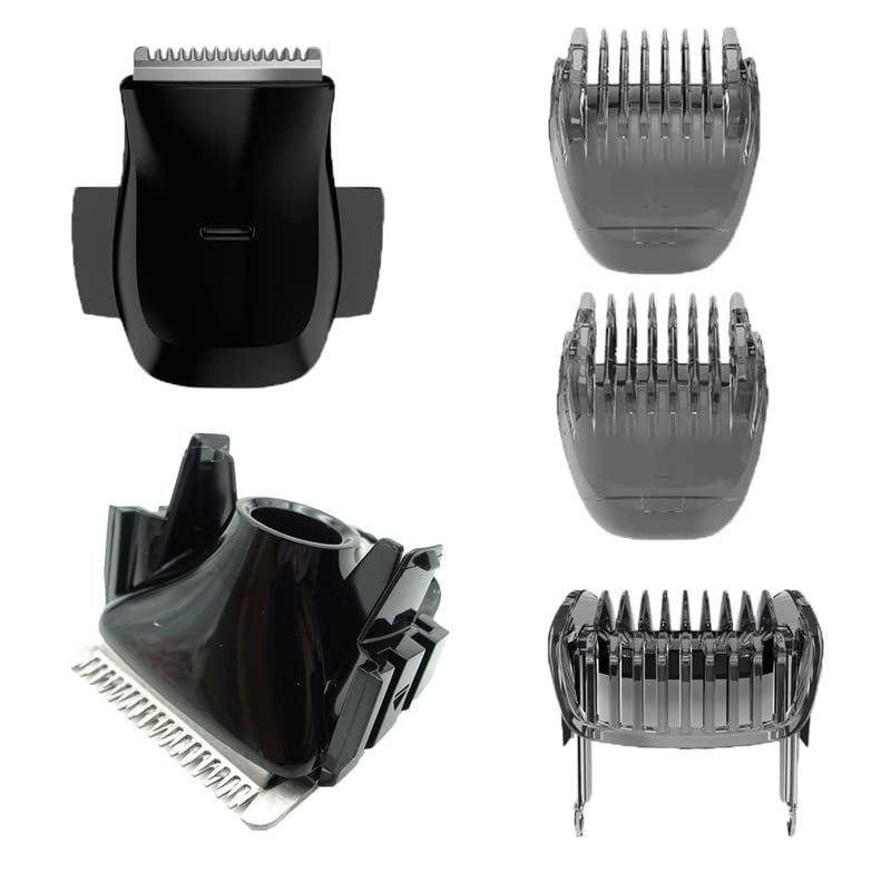 FTOW Replacement Clipper Blade + Limit Comb for Philips BT7215 / BT7202 / BT7201 Vacuum Beard Trimmer - Hair Groomer and Mustache Shaver Accessories