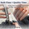 myHomeBody 60g Loofah Sponge, Body Scrubber, Bath Sponge, Loofah for Women, Men, Exfoliating Sponge Shower Pouf with Activated Charcoal - 2 Fog Gray + 1 Midnight Blue, 3 Pack view 3