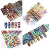 Geometry Flowers Nail Foils Transfer Nail Art Stickers Decals Nail Art Supplies 10 Rolls Boho Nail Stickers Bohemia Transfer Foils Paper Decoration For Nail Art Mix Retro Flower DIY Nail Foil Slider view 4