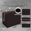 Iqimott Nylon Large Makeup Bag Travel Pouch, Preppy Big Cosmetic Bag Makeup Organizer Nylon Large Capacity Toiletry Bag, Waterproof Large Zipper Pouch Storage Bag for Women Girls Teens(Black) view 2