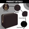 Iqimott Nylon Large Makeup Bag Travel Pouch, Preppy Big Cosmetic Bag Makeup Organizer Nylon Large Capacity Toiletry Bag, Waterproof Large Zipper Pouch Storage Bag for Women Girls Teens(Black) view 3