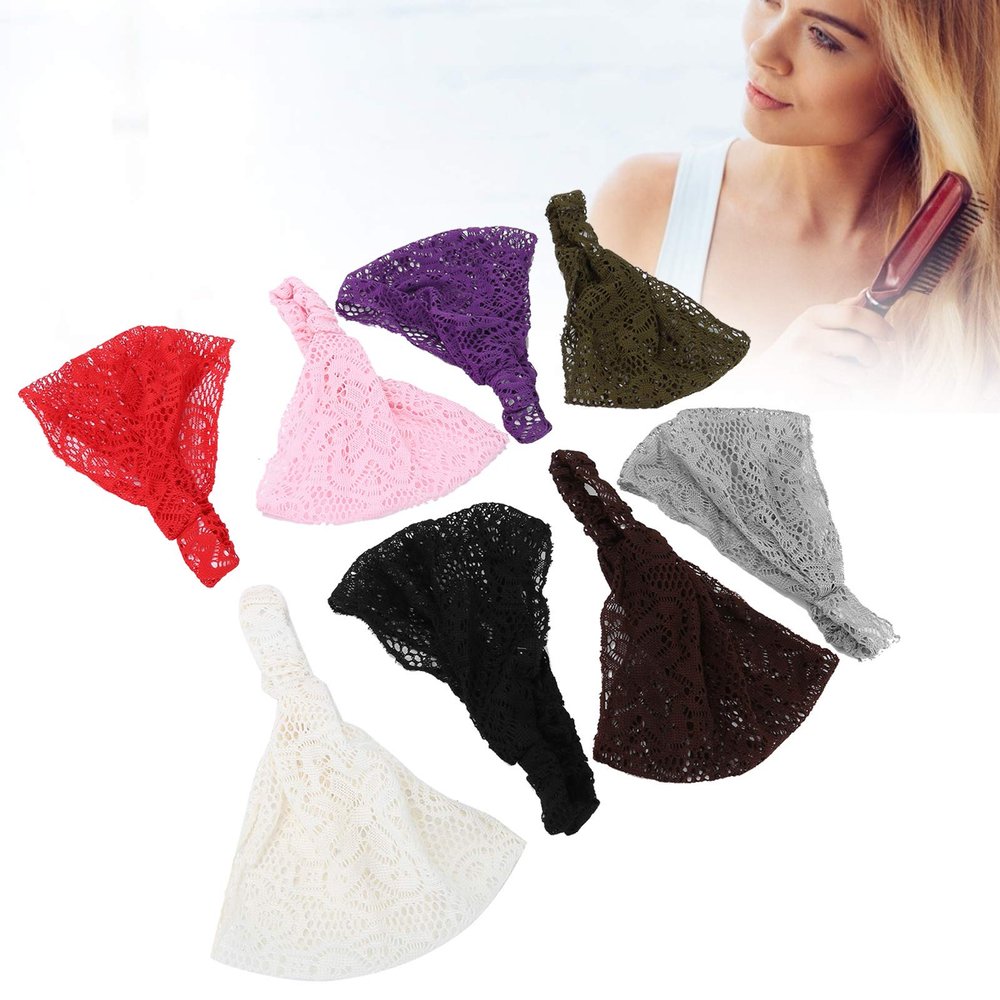 ANGGREK Lace Headbands, Hairbands Hollow Elastic Women Girl Hair Stretchy Bands Hair Accessories 8pcs