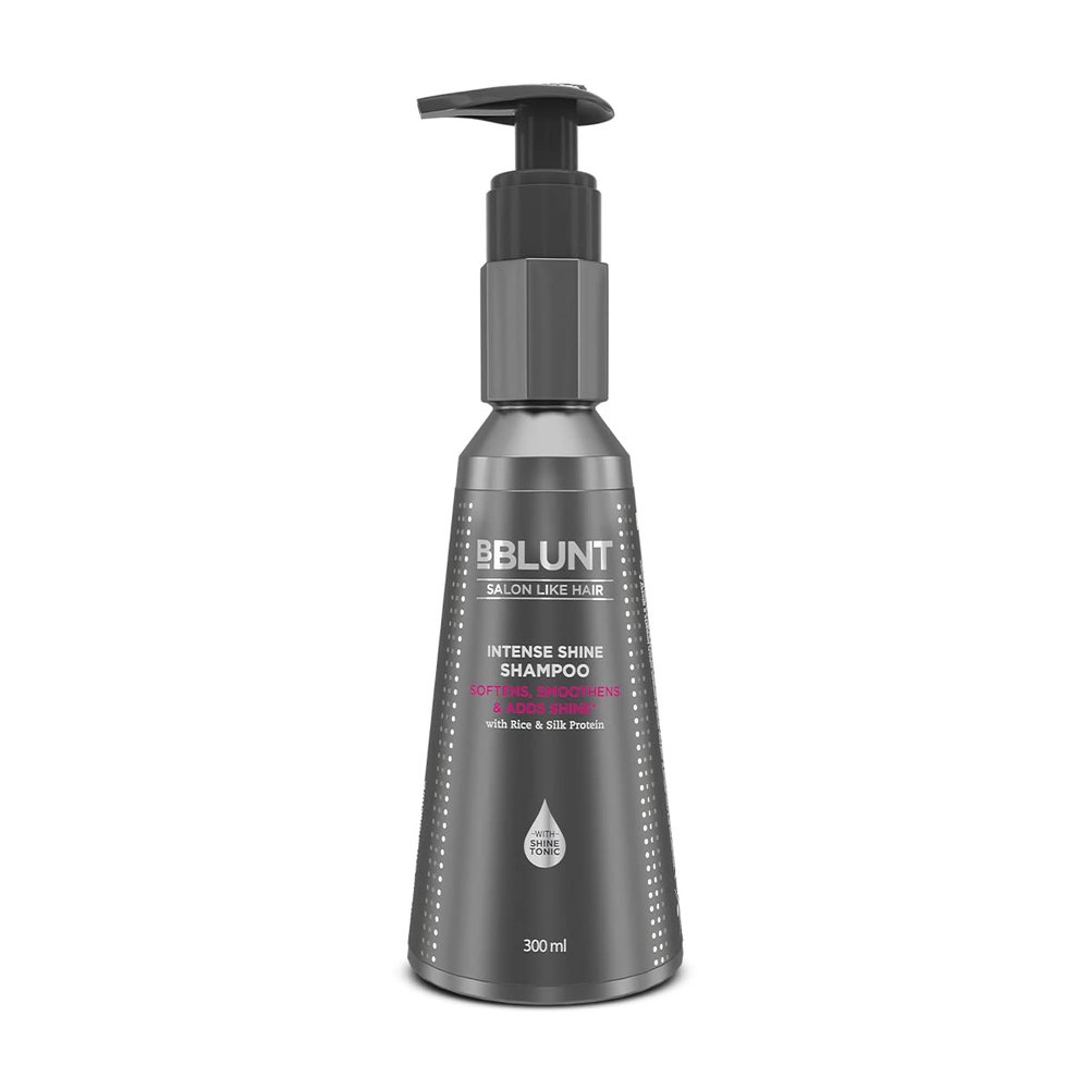 BBLUNT Intense Shine Shampoo | Enriched with Shine Tonic, Rice, Silk Protein | Softens, Smoothens, Adds Shine | Gently Cleanses & Hydrates | Color-Safe | 10.14 Fl Oz (300ml)