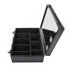LENJKYYO Makeup Train Case, Cosmetic Organizer Box w/Lights & Mirror, Handheld & Portable Black Makeup Case, Makeup Artist Organizer Kit (Large) view 3