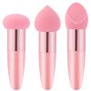 3Pcs Makeup Sponge Facial Foundation Sponge Professional Makeup Blending Sponge with Handle Beauty Sponge Blender Dry & Wet Use Makeup Sponges for Foundation view 1