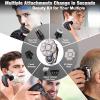 9D Electric Head Shaver for Bald Men, Upgraded 5-in-1 Head Shaver for Bald Men, Waterproof Wet/Dry Grooming Kit Electric Shaver for Men, Cordless Rechargeable Bald Head Razor for Home&Travel view 4
