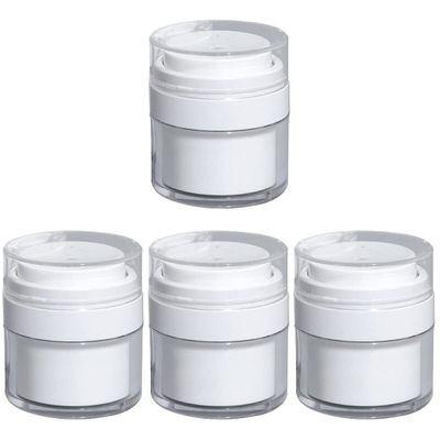 Cabilock 4pcs Refillable Cream Box Multi-function Cosmetic Sample Bottle Light-weight Travel Storage for Facial Creams and Lotions Vacuum Design for Easy Filling and Refilling