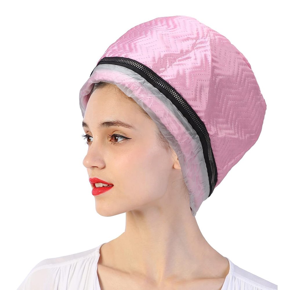 Hair Thermal Treatment Cap, Electric Heating Cap Temperature Adjustable Deep Conditioning Heat Cap Hair Heat Treatment Cap Nursing Cap Hair Heat Treatment Cap for Hair Care,US Plug