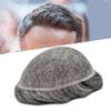 toupee for men hair piece replacement human hair system for men man hair units natural hairline full french lace mens wigs(7"X9", #1B80 Off Black+80% Gray-100% Light to Med-Light) view 3