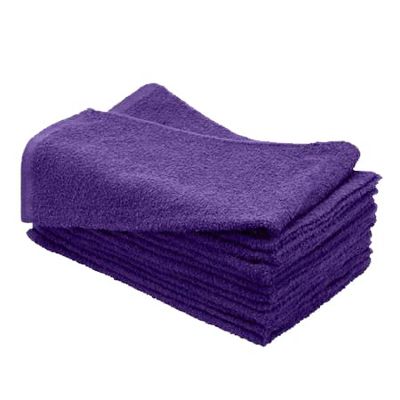 Towel Supercenter Purple 16x26 Salon Towels (12 Pack) - 100% Cotton, Bleach Resistant, Soft & Absorbent