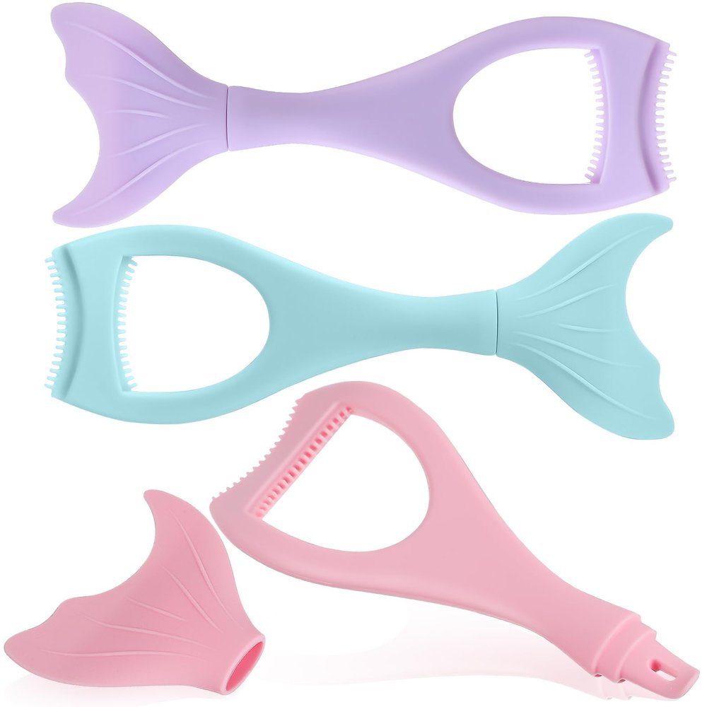 Beavorty 3pcs Eyeliner Auxiliary Artifact Makeup Mascara Makeup Gadgets Lash Tools Mascara Guard for Eyelash Silicone Shield Guards Shield Eyelash Comb Applicator Mermaid