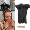 12 Inch 60 Strands 100% Human Hair Dreadlock Extensions for Men/Women/Kids 0.8cm Width Full Hand-made Permanent Dread Loc Extensions Human Hair Can be Dyed and Bleached view 1