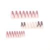 24pcs Dollars Ballerina Flash Diamond Crystal Long Glossy Coffin Flash Fake Nails Press on Nail False Tips Manicure for Women and Girls (Pink) view 2