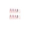 24pcs Dollars Ballerina Flash Diamond Crystal Long Glossy Coffin Flash Fake Nails Press on Nail False Tips Manicure for Women and Girls (Pink) view 4