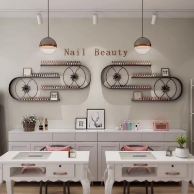 Metal Nail Polish Bottles Display Organizer,U-Shaped Wall Mounted Holder,Salon Beauty Retail Store Perfume Essential Oil Shelf,Multifunctional Hanging Nail Polish Display Rack(4-piece set, Black)