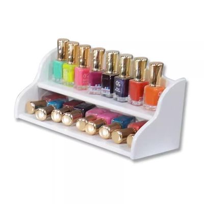 Metal Nail Polish Bottles Display Organizer,U-Shaped Wall Mounted Holder,Salon Beauty Retail Store Perfume Essential Oil Shelf,Multifunctional Hanging Nail Polish Display Rack(Small Shelf, White)