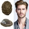 Toupee For Men Hair Pieces French Lace Human Hair Replacment System For Mens Toupee Front Blached Knot Hair Piece For Men Protesis Capilar Para Hombre 6x8Medium light density7# VERY LIGHT BROWN view 1