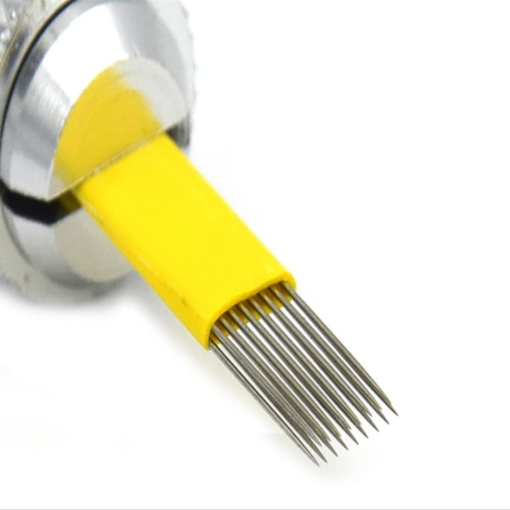 17U Double Shading Needles 2 Rows Microblading Shade Blades DOUBLE- ROW Fog Eyebrow 3D Aiguille Agujas Tattoo Supplies Hair Strokes