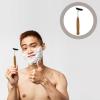 4pcs Disposable Razor with Twin .Bamboo Handle Razor,Face s for Men,Stainless Steel Shaver Shavers,With Clear Safety Cap,Portable Shave for Bathing Hotel Travel view 3