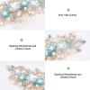 CHGCRAFT Bridal Flower Pearl Rhinestone Alloy Hair Comb, Hair Accessories for Woman, Light Gold view 3