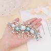 CHGCRAFT Bridal Flower Pearl Rhinestone Alloy Hair Comb, Hair Accessories for Woman, Light Gold view 4