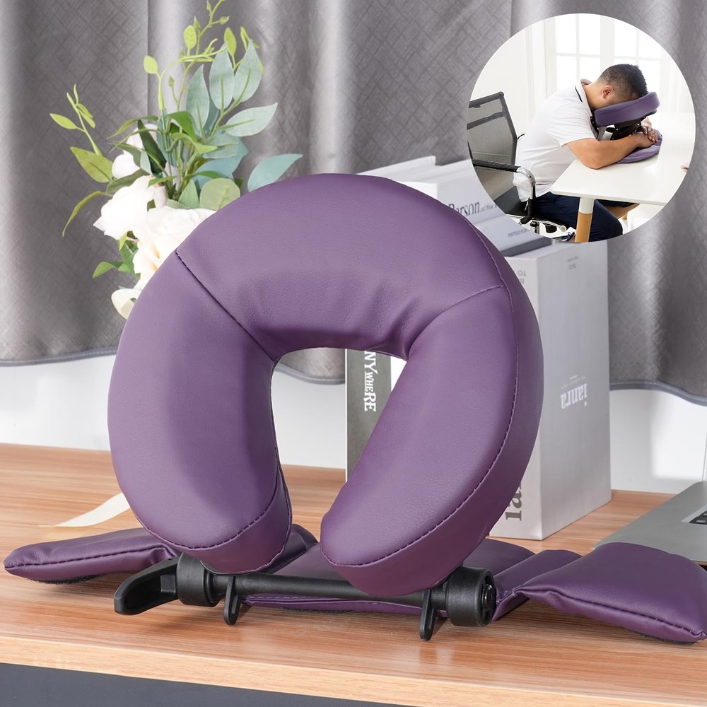Anjetan Massage Face Down Cradle Pillow Cushion, Headrest Tabletop Massage Kit, Table Headrest Face Pad Pillow with Adjustable Angle and Height