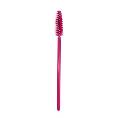 clinmday 100Pcs Eyelash Brush,Disposable Bendable Spiral Design Curling Eyelash Mascara Wand Applicator,Eyelash Brush for Eye Lash Extension,Eyebrow and Makeup Rose Red