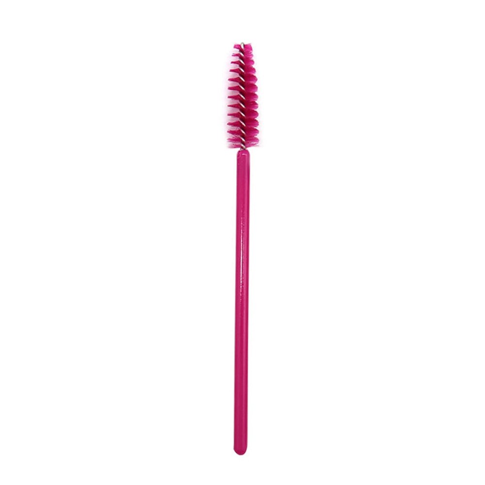 clinmday 100Pcs Eyelash Brush,Disposable Bendable Spiral Design Curling Eyelash Mascara Wand Applicator,Eyelash Brush for Eye Lash Extension,Eyebrow and Makeup Rose Red